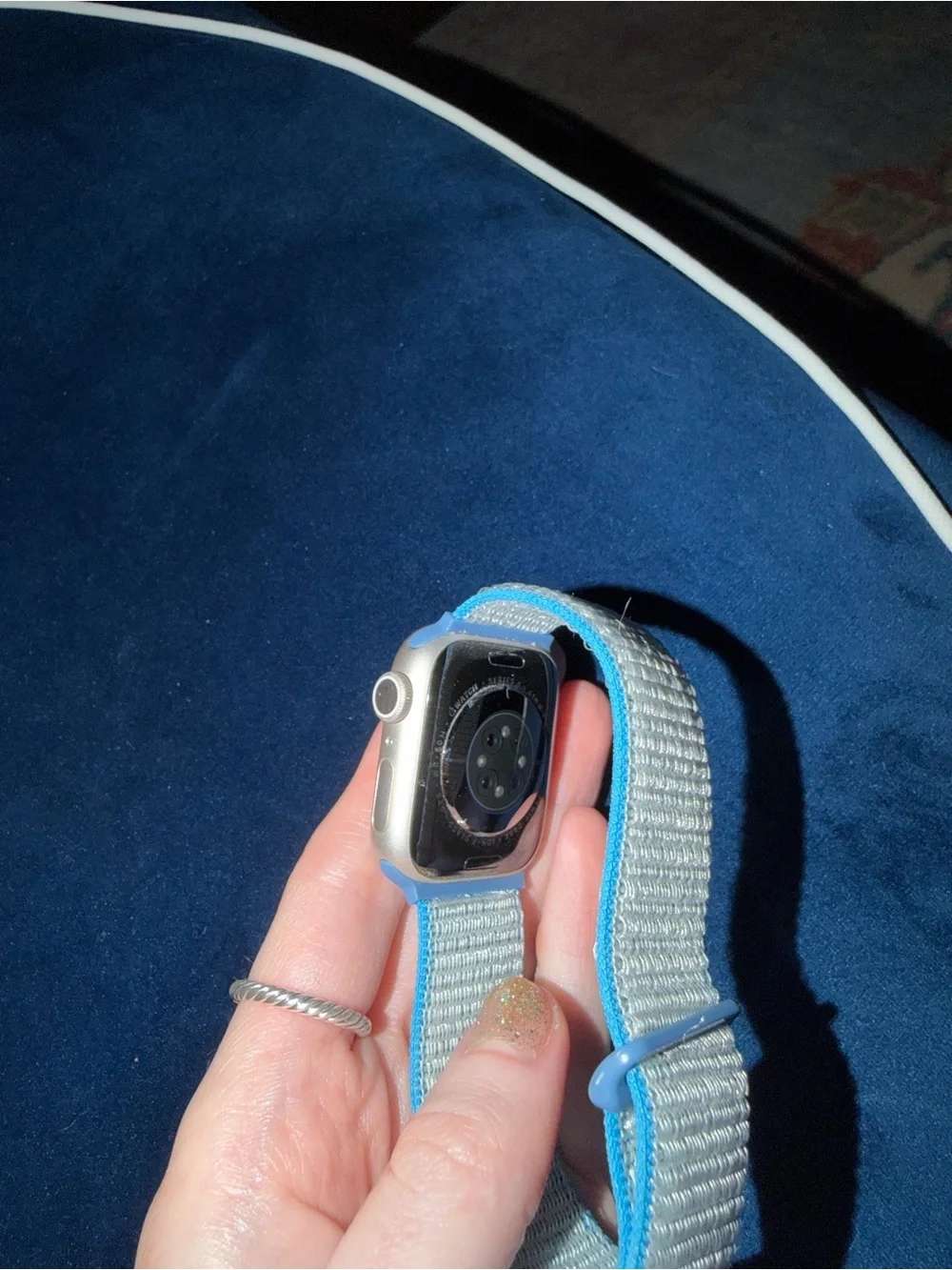 Apple Watch Series 8 41 mm with Light Blue Sport Loop Band